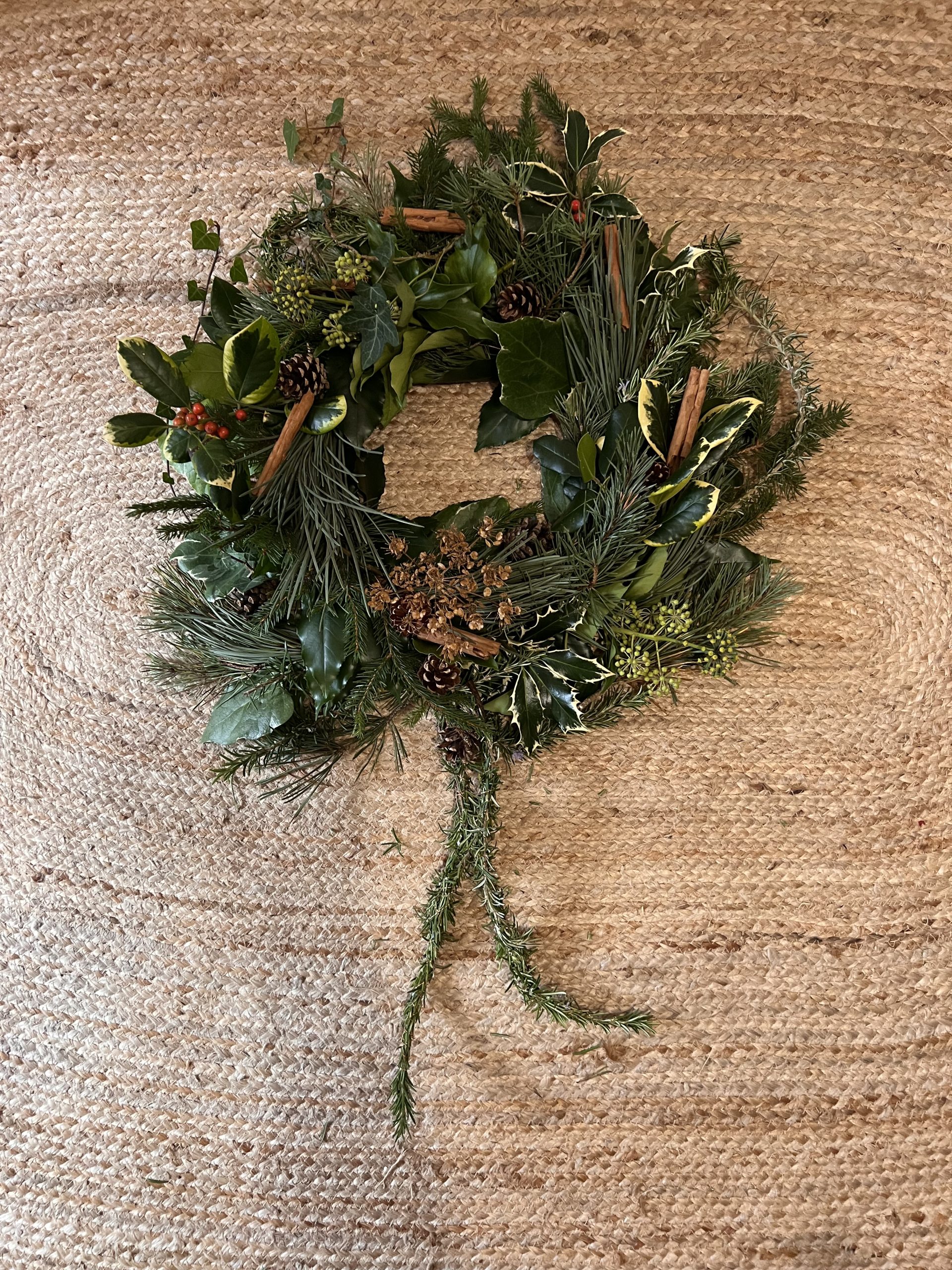 A traditional Christmas wreath